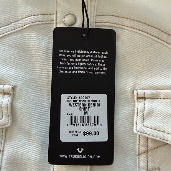 True Religion Western Winter White Women’s Button-Down Shirt - Picture 7 of 8